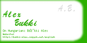 alex bukki business card